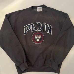 University of Penn Crewneck, gray and red, Champion Small